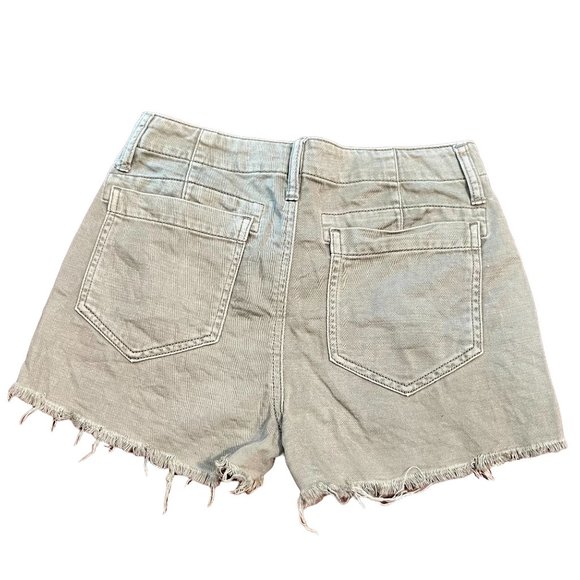 American Eagle Washed Green Button Fly Raw Hem 100% Cotton Shorts Womens Size 00 - Picture 6 of 7
